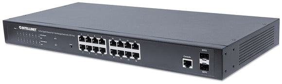 Switch Gigabit Ethernet 16 Porte PoE+ Web-Managed con 2 porte SFP Image 1
