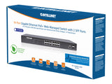 Switch 16 Porte Gigabit Ethernet PoE+ Web Managed con 2 Porte SFP Packaging Image 2