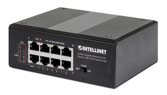 Switch Ethernet Gigabit 8 porte PoE+ con PoE Passthrought Image 1