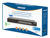 Switch PoE+ 28 porte L2+ Fully Managed con 24 porte Ethernet Gigabit e 4 SFP+ Uplink Packaging Image 2