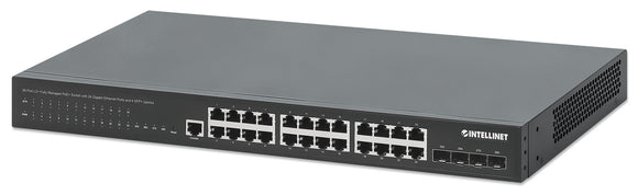 Switch PoE+ 28 porte L2+ Fully Managed con 24 porte Ethernet Gigabit e 4 SFP+ Uplink Image 1
