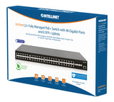 Switch PoE+ 54 porte Fully Managment L2+ con 48 porte Gigabit e 6 SFP+ Uplinks Packaging Image 2