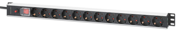 Multipresa a 12 posti Schuko per montaggio a rack verticale Image 1