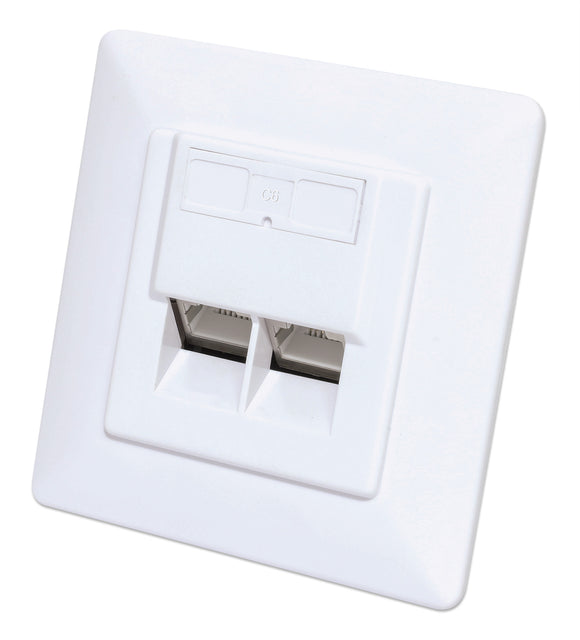 Presa da parete RJ45 Cat6 10Gschermata 2 porte Image 1
