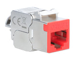Keystone Jack Cat6A 10G Schermato Toolless Slim, Rosso Image 2