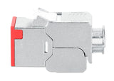 Keystone Jack Cat6A 10G Schermato Toolless Slim, Rosso Image 5