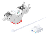 Keystone Jack Cat6A 10G Schermato Toolless Slim, Rosso Image 6
